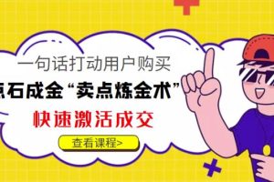 点石成金“卖点炼金术”一句话打动用户购买，快速激活成交！