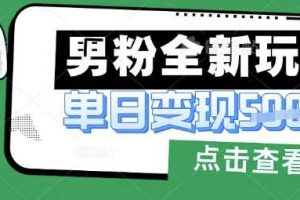 最新男粉暴力变现项目实操版教程，小白也能轻松上手，月入1w【揭秘】