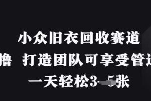 小众旧衣回收赛道，纯零撸 打造团队可享受管道收益，一天轻松3张