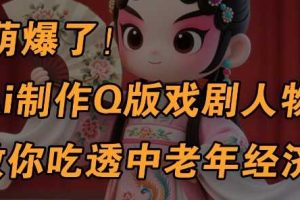 用Ai制作Q版戏剧人物，手把手教你吃透中老年经济，5分钟一个成品，多渠道变现