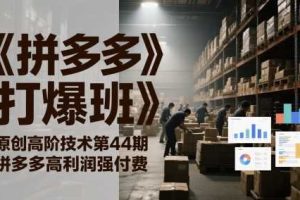 《拼多多打爆班》原创高阶技术第44期，拼多多高利润强付费