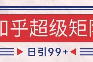 知乎超级矩阵玩法引流高质量精准粉SEO覆盖，日变现1k+【揭秘】