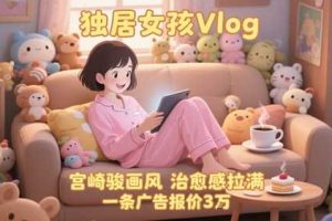单个账号涨粉71W！用AI制作独居女孩Vlog，宫崎骏画风，治愈感拉满，一条广告报价3W