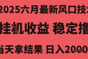 2025六月最新风口技术，无人挂G撸礼物，长期稳定 一个小时收益2k+，小白当天拿结果【揭秘】