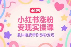 小红书涨粉变现实操课，最快速度带你涨粉变现