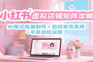 小红书虚拟店铺矩阵攻略：AI笔记批量制作 + 自动发货系统 + 半自动化运营