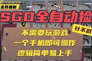 CSGO自动捡漏项目，最新独家玩法，一个手机即可操作，新手小白轻松月入1W+，操作简单易上手【揭秘】