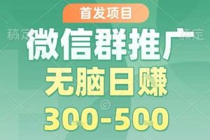首发项目，微信群推广，一天15单，每单利润10米，无脑日入3-5张【揭秘】