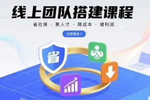 线上团队搭建课程，省社保，聚人才，降成本，增利润，团队管理必看