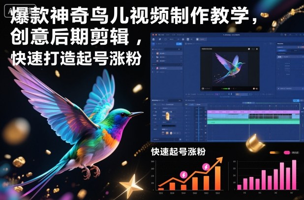 爆款神奇鸟儿视频制作教学，创意后期剪辑，快速打造起号涨粉