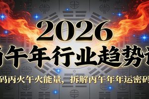 公众号付费文章:2026丙午年行业趋势课:解码丙火午火能量,拆解丙午年年运密码源
