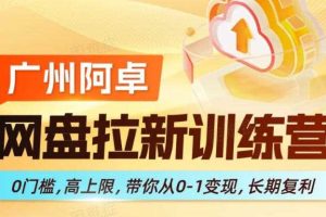 网盘拉新训练营，0门槛，高上限，带你从0-1变现，长期复利